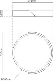 Plafoniera LED Rotonda 18W CCT Ø300mm Legno/Bianco