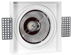 Portafaretto da Incasso AR111 Quadrato Orientabile 148x148mm - Bianco