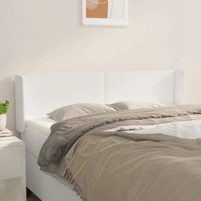 Testiera Ad Orecchio Bianca 147x16x78/88 Cm İn Similpelle /