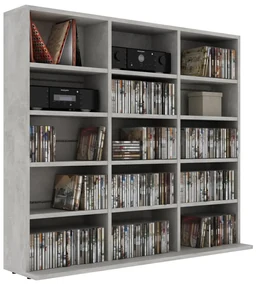 Armadio porta cd grigio cemento 102x23x89,5 cm in truciolato