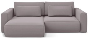 Divano angolare lavanda allungabile/con contenitore (con penisola a sinistra/con chaise lounge) con rivestimento in velluto Kapua – Makamii