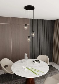 Lampadario a Sospensione in Acciaio e Vetro ISTAR 3 BL PREMIUM 3xE27