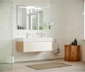 Mobile da bagno sotto lavabo SENSEA Neo betulla laccato lucido L 120 x H 32 x P 48 cm 1 cassetto, lavabo non incluso