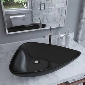 Lavandino Triangolare İn Ceramica Nero 645x455x115 Mm /