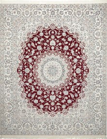 Nain Tappeto 260 x 310 Rosso (Iran) Annodato A Mano