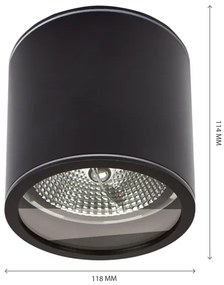 Luce Spot da bagno CHLOE AR111 1xGU10/15W/230V IP44 arrotondato nero