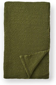 Coperta verde in cotone 150x200 cm Jaipur Chunky Waffle – Pineapple Elephant