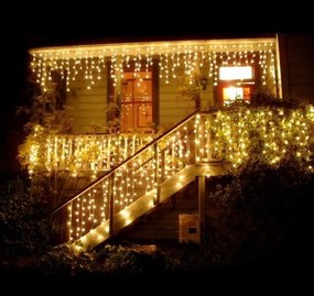 Tenda luminosa Luci di Natale Energia Solare 200 Led Bianco Caldo