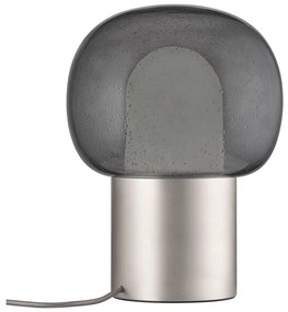 Lampada da tavolo LED argentata in alluminio con paralume in vetro (altezza totale 32 cm) Iris – Blomus