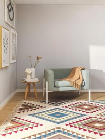 benuta Nest Kelim tessuto a mano Zalan Multicolor/Blu 80x150 cm - Tappeto design moderno soggiorno