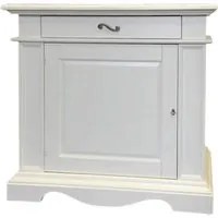 Madia classica in legno 1 porta 1 cassetto bianco 117x55x115