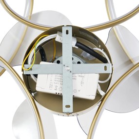 Ventilatore da soffitto ottone 55 cm con LED dimmerabile con telecomando - Mandy