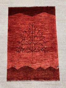 Loribaft Tappeto 90 x 60 Rosso (Iran) Annodato A Mano