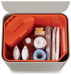 Bidone in acciaio beige per rifiuti differenziati 60 l Totem Max - Joseph Joseph