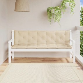 Cuscini Panca Da Giardino 2pz Beige 180x50x7 Cm Tessuto Oxford /