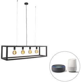 Lampada a sospensione intelligente nera 4 luci con Wifi G95 - Big Cage