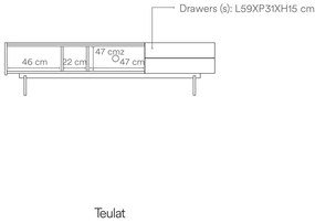Tavolo TV beige/naturale in rovere 180x45 cm Otto - Teulat