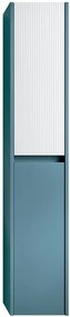 Colonna per mobile bagno Niwa 2 ante P 27 x L 30 x H 160 cm laccato opaco blu pacifico con vetro bianco