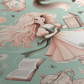 Quadro su tela – Ragazza magica e coniglietti