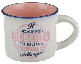 Tazzina caffè con nome Roberta in gres porcellanato