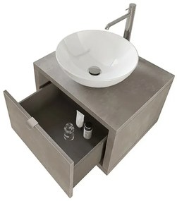 Mobile bagno sospeso 60 cm grigio cemento Master lavabo 40 e specchio