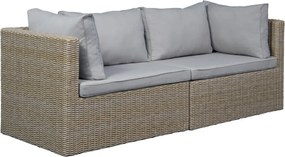 Set di mobili da giardino beige/marrone chiaro in rattan artificiale Modular – Unique Furniture