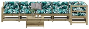 Set divani da giardino 7pz con cuscini legno impregnato di pino
