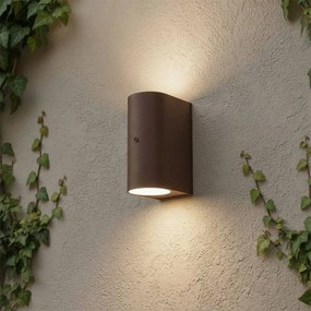Applique Stondata 2xGU10 con Sensore Crepuscolare IP65 - Corten