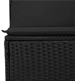 Set Divani da Giardino con Cuscini 8 pz Nero in Polyrattan