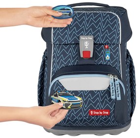 Zaino scuola Step by Step BASIS - set 4 pezzi, Blue Lines