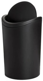 Pattumiera bagno in polipropilene nero 6 Lt con coperchio basculante