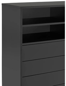 Cassettiera alta nero-antracite con ante scorrevoli 120x140 cm Nube - Teulat