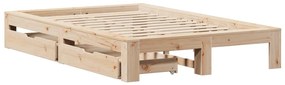 Giroletto senza materasso 120x190 cm in legno massello di pino