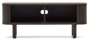 Kave Home - Mobile TV Mailen 2 porte in impiallacciatura di frassino con finitura scura 120 x 50 cm