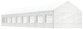 Gazebo Con Tetto Bianco 17,84x4,08x3,22 M İn Polietilene /