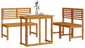 Set da pranzo da giardino 4 pezzi in legno di acacia massello