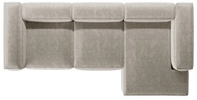 Divano angolare beige (con penisola a destra/con chaise lounge) con rivestimento in velluto a coste Bergamo – Cosmopolitan Design