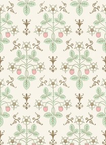 Cole & Son Carta da parati Strawberry - Blush & Mint on Pastel