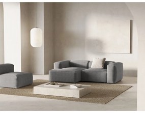 Divano angolare grigio chiaro (con penisola a sinistra/con chaise lounge) con rivestimento in velluto a coste Bergamo – Cosmopolitan Design