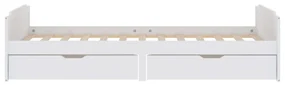 Giroletto bianco con cassetti legno massello di pino 90x200cm