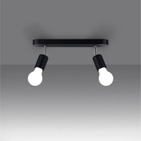 Plafoniera nera in metallo ø 6 cm Brando – Sollux