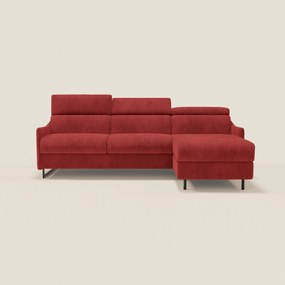 Loto Divano Letto Angolare con Penisola contenitore, Poggiatesta, Materasso Alto H18 in morbido tessuto impermeabile T14