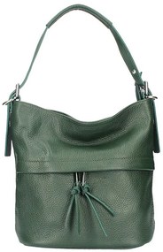 Borsa a spalla in vera pelle 631 verde bottiglia