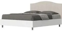 Letto Matrimoniale 160x200 cm struttura bianco frassino testata Gra - Con rete,Microfibra,Sabbia