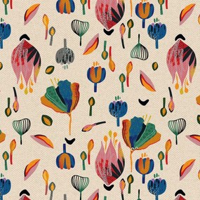 Joy collezione cuscini a fantasie multicolor in tessuto fresco cotone impermeabile panna