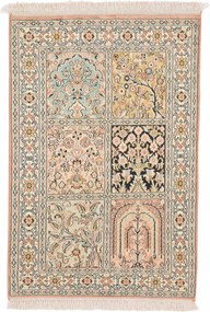 Cashmere Silk Tappeto 90 x 60 (Indian) Annodato A Mano
