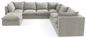 Divano angolare grigio chiaro (con penisola a destra/a U) Manao – Makamii
