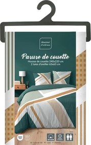 Set copripiumino e federa bianco in cotone per letto matrimoniale ed esteso 240x220 cm Zephyr – douceur d'intérieur