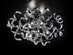 Plafoniera 6  luci cromo 206.380 Collezione  Astro - Metal Lux Foglia argento