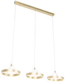 Lampada a sospensione in ottone rettangolare incl. LED dimmerabile a 3 livelli 3 luci - Lyani
